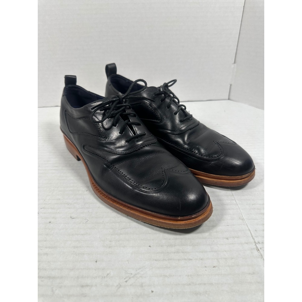 Cole Haan Grand 360 Mens Black Leather Wingtip Oxford Dress Shoes C28182 S: 9.5